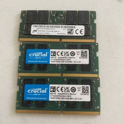 16GB DDR4 Crucial Laptop Ram - 3 Sticks Available