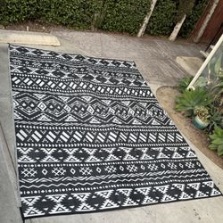 9x12 Large Outdoor / Indoor Modern Geometric Patio Area Reversible Rug 