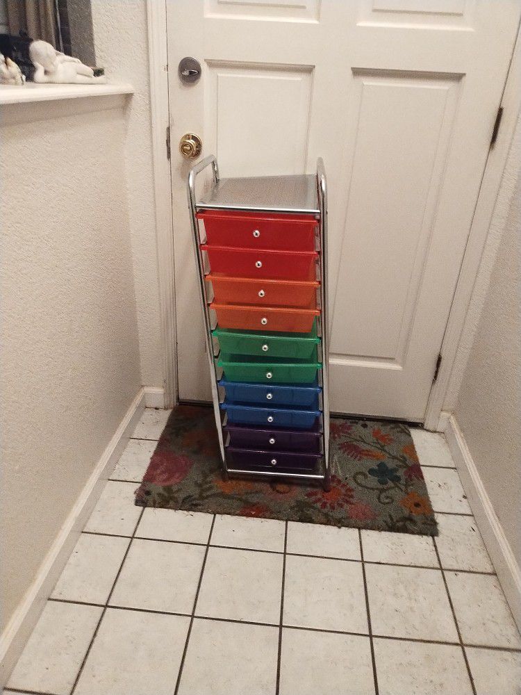 Rainbow Color Plastic Drawers For Kids