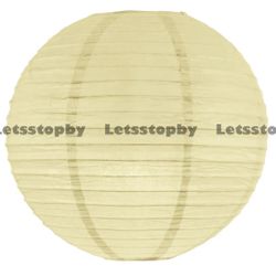 12 Packs 12” Round Ivory / Beige Chinese Paper Lanterns Lamp Light Wedding Birthday Party Home Floral Event Decorations Decor Supplies Art DIY