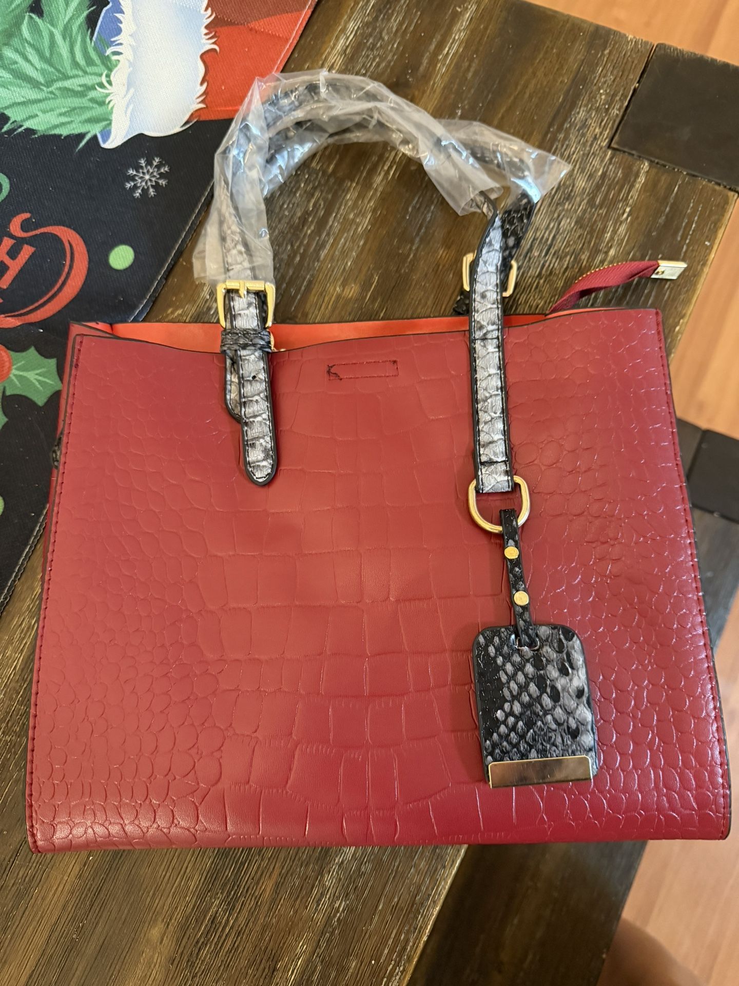 Fashion Purse - Crocodile Pattern Handbag Snakeskin Top Handle Tote Purse Shoulder Crossbody Bag