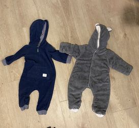 2 Winter Onesies (9-12 Months)