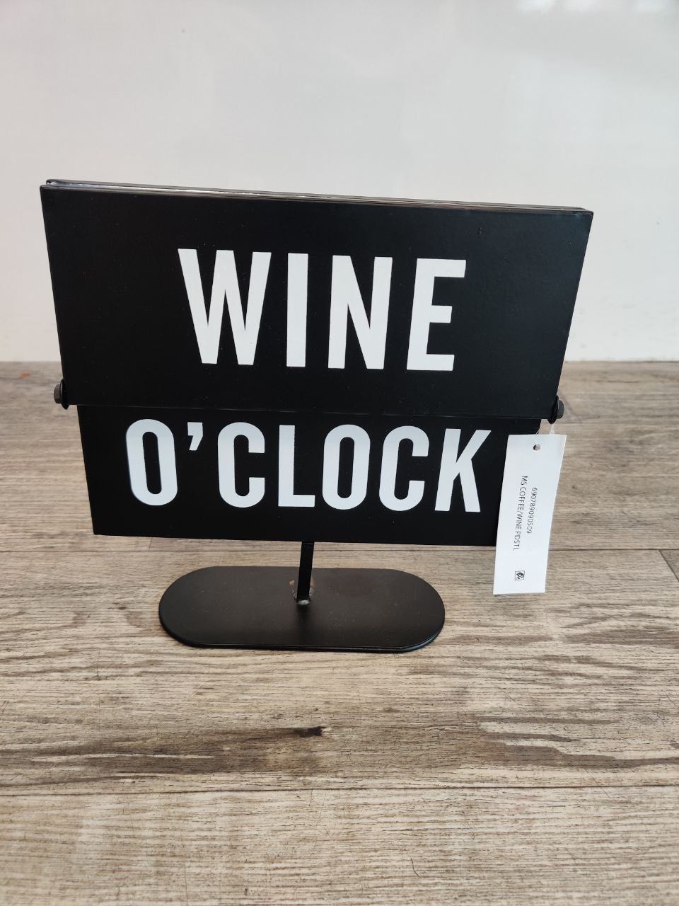 Mainstays Black & White Metal Wine and Coffee Tabletop Flip Sign, 7.9" x 8.5"