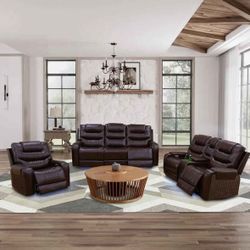 New Power Reclining Couch 3-Pc Set — Sofa • Loveseat • Chair