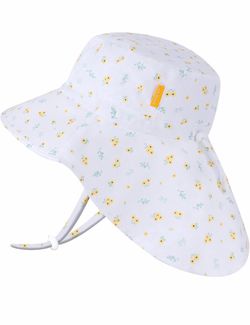 UPF 50+ Toddler Sun Hat, Wide Brim UV Protection for 6M-12Y