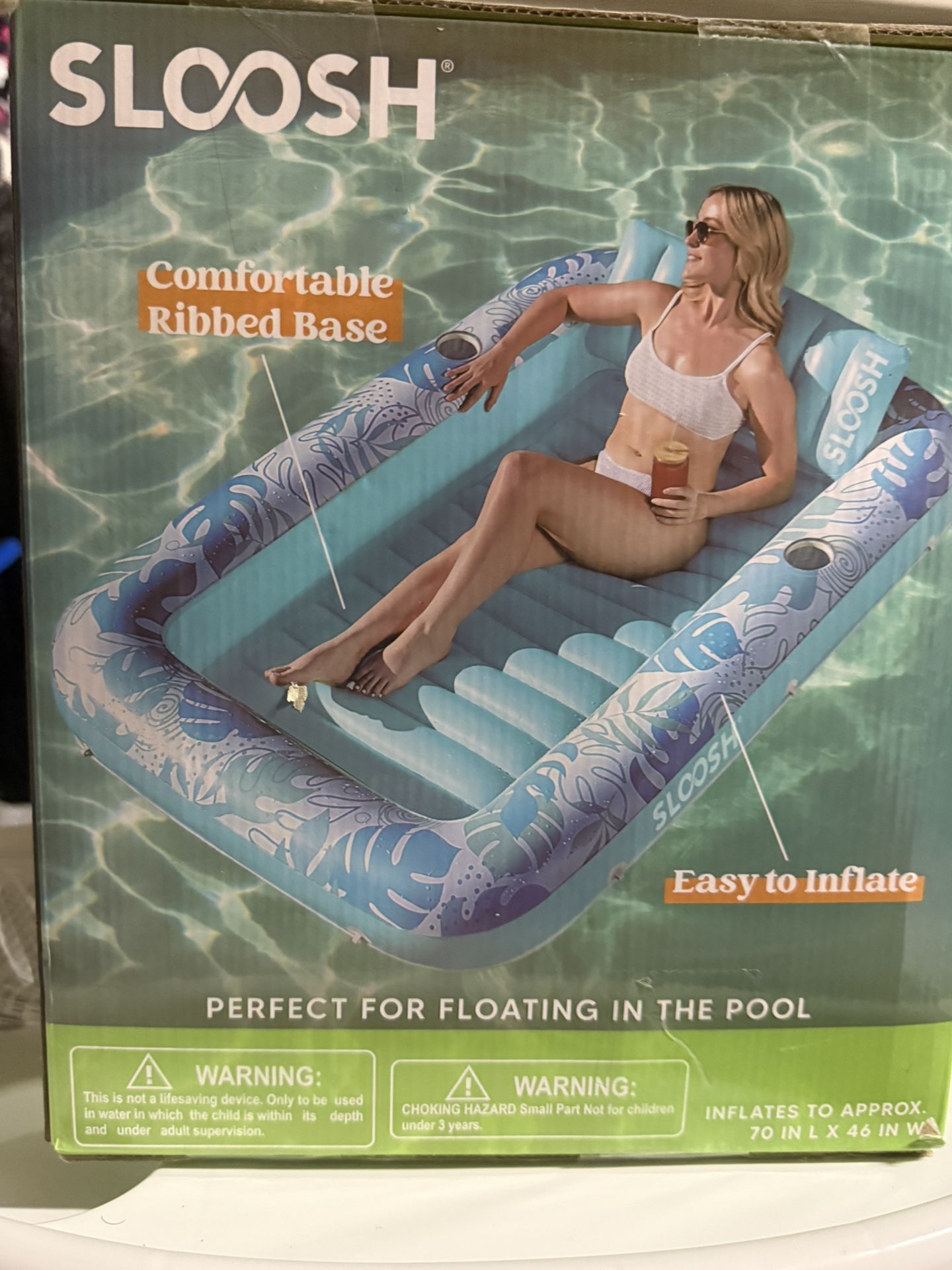 Sloosh Sloosh 70" X 46" Swimming Pool Floating Tanning Pool