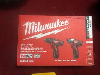 Milwaukee 2 Tool Combo Kit With Batteries, Charger And 