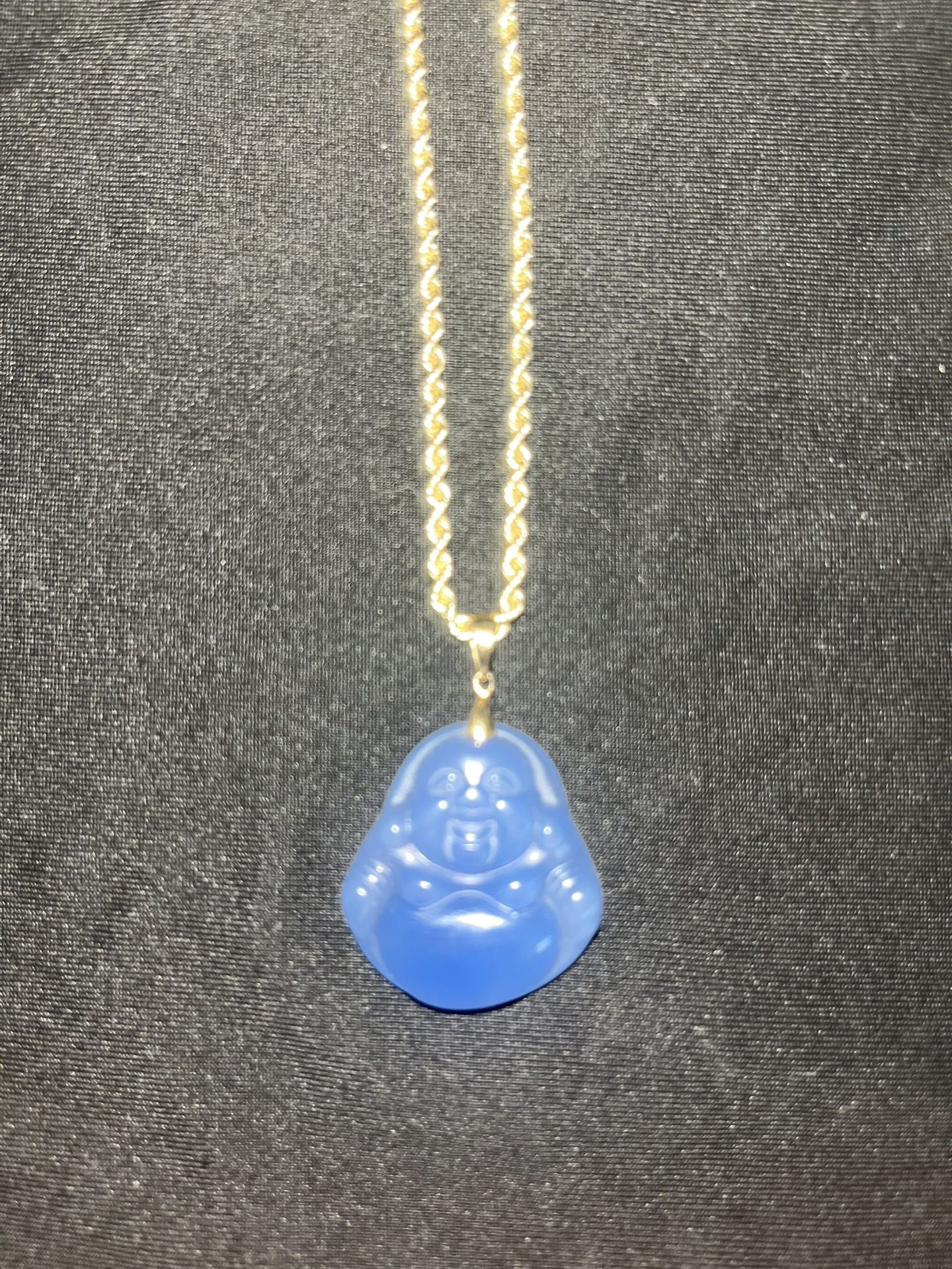 Blue Buda Pendant 10k Gold