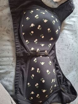 Make an offer Black Bra with white flowers