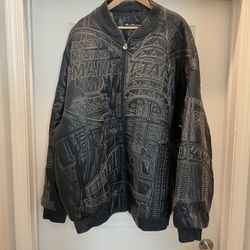 Navy Blue Pelle Pelle Leather Jacket