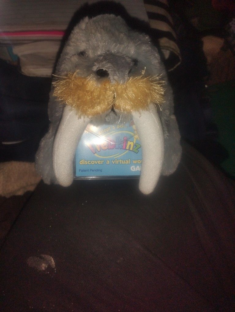 Ganz Webkinz 8” Walrus Gray Plush Stuffed Animal Toy No Code