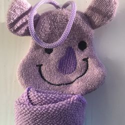 New Microfiber Purple Rino Kids Hand Towel 