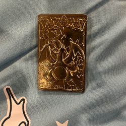 gold Metal charizard Pokémon card