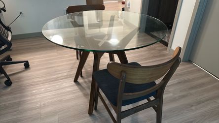 Glass Top dining table and 2 chairs