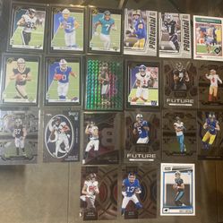 21 football 2024 RC Card Lot 2024 Panini Mosaic Caleb Williams RC Green Prizm Rookie #301 , also Ladd McConkey , Malik Nabers ,Keon Coleman ,Spencer R