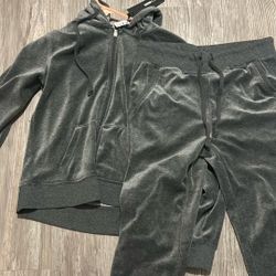 Dark Gray Women's velour tracksuit set size small