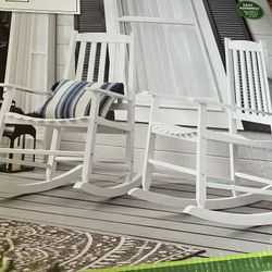 2 wooden porch rockers (white)- new in box