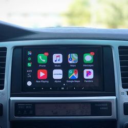Alpine double din car stereo With Installation. Apple CarPlay & android auto