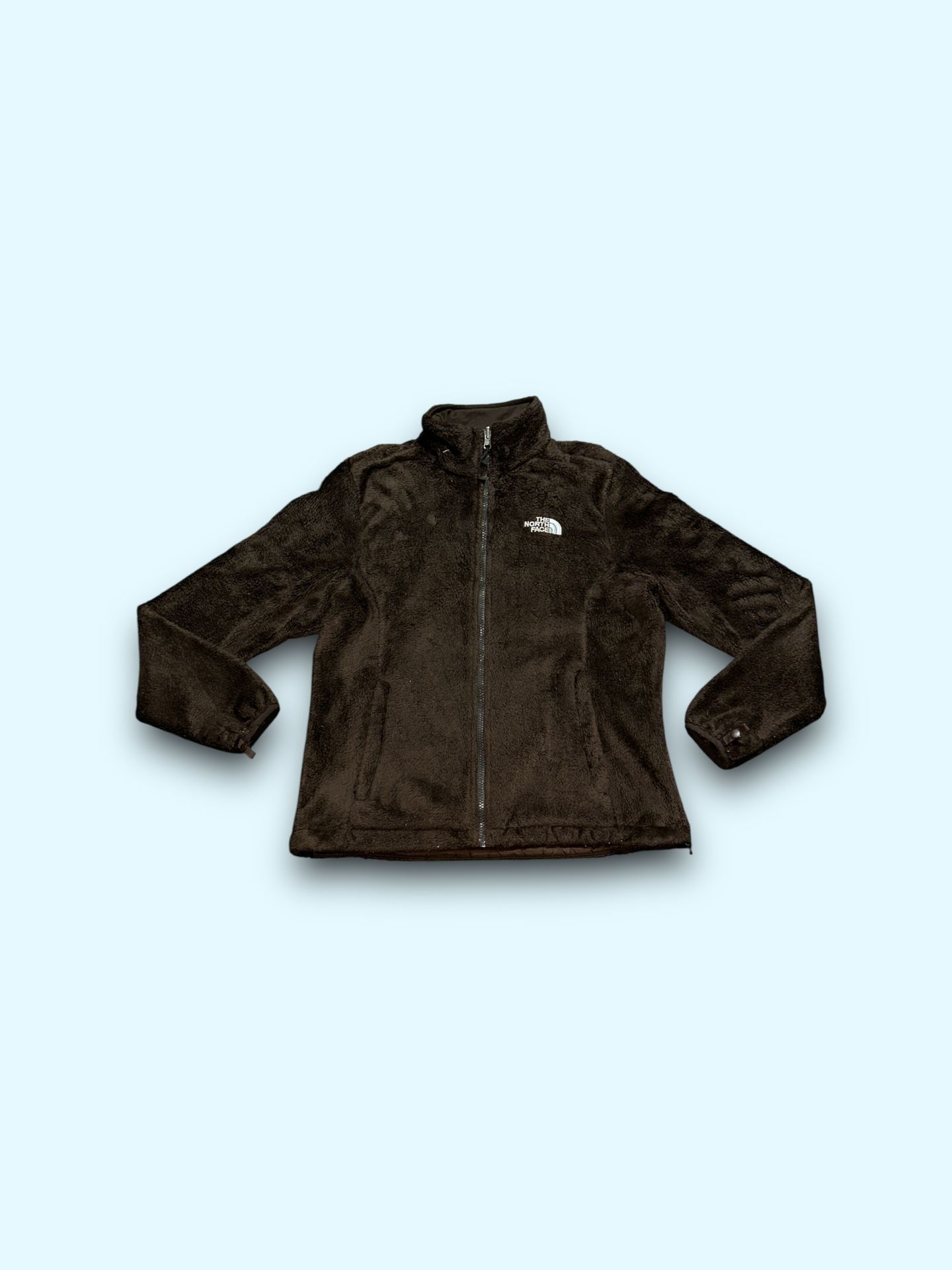 The North Face Jacket Women Med Full Zip Fleece Soft Spell Out Pocket Hip Core