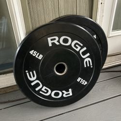 Rogue Fitness Pair Of 45 Lb Olympic Bumper Weight Plates