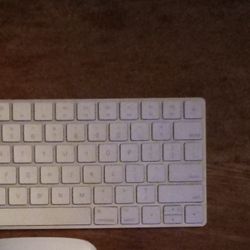 White Wireless Apple Magic Keyboard and mouse