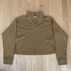  Y2K Mustard Collared Cropped Sweater 
