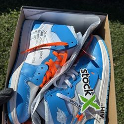 Off-White x Air Jordan 1 Retro High OG 'UNC' Size 10
