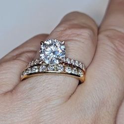 3 carat rose gold natural diamond ring set new
