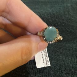 Premium Grandidierite, Natural Champagne & White Diamond  Ring - Sz 8 - new! 