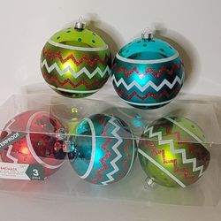 Large Shatterproof Christmas Ornaments - Set of 5