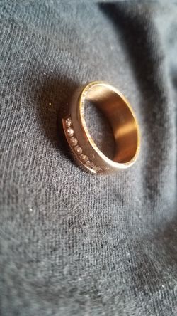 Stainless steel gold ring