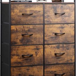 Like New—Rustic 8-Drawer Dresser with Shelves