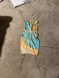 Fashion Nova Tie-Dye Mini Dress with Tie Straps