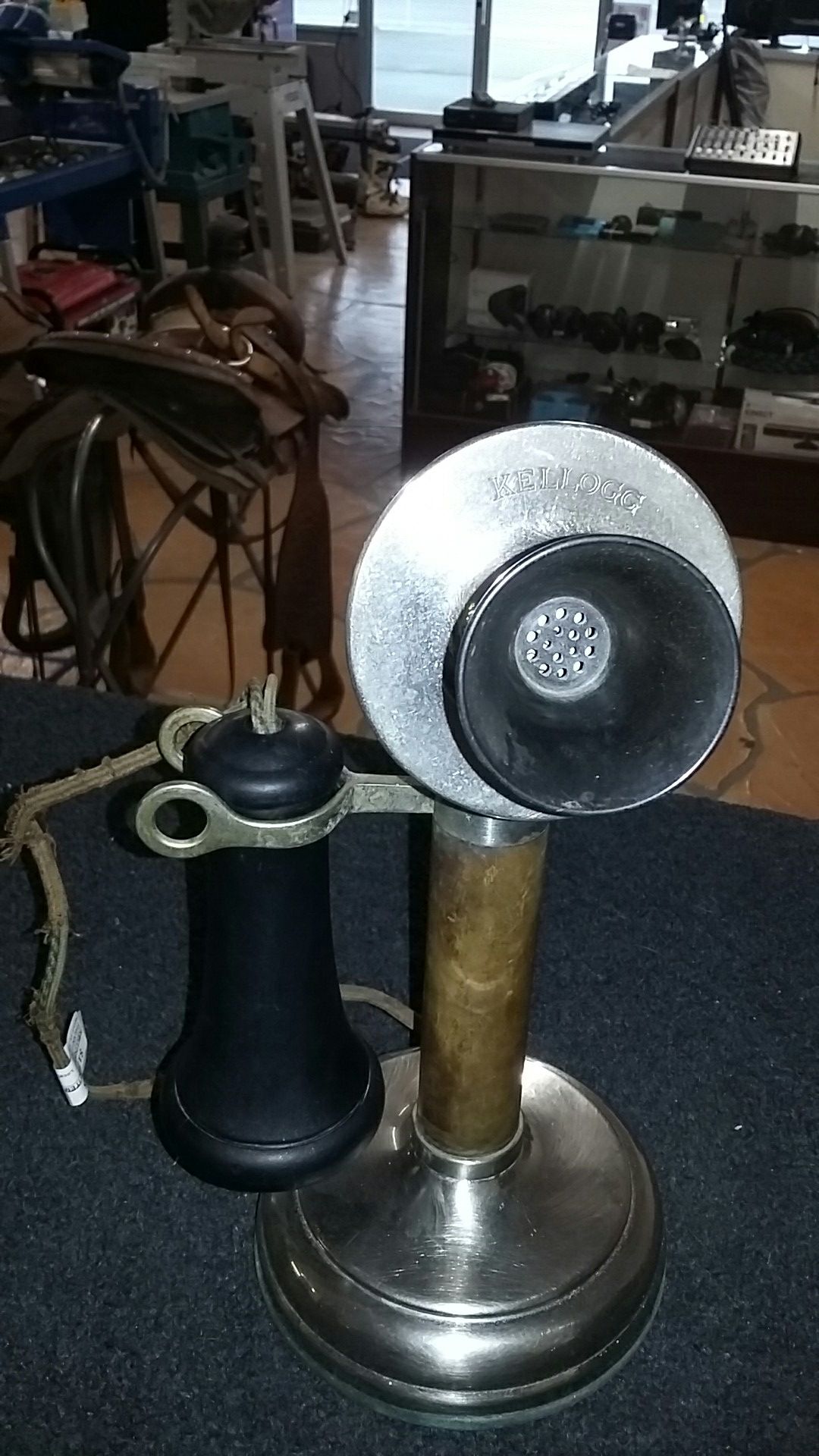 Vintage antique Kellogg Candlestick phone.