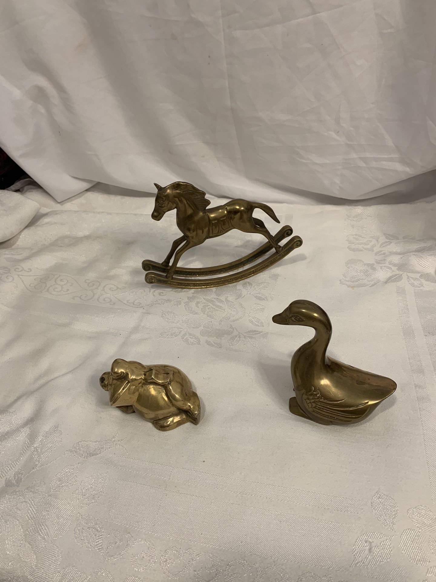 Vintage Century Solid Brass Frog, Duck , Rocking Horse