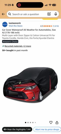 Waterproof All-Weather Car Cover Size A2