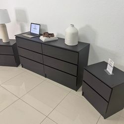 Dresser And 2 Nightstands - Cómoda Y 2 Mesitas De Noche 