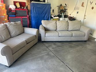 Light gray sofa set. Clean, Comfortable and Ready for Pick up