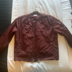 Vince Brand Maroon Bomber Jacket - XL Size