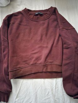 S Dark brown cropped long sleeve