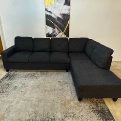 Dark Gray 4-Seater Sectional Sofa