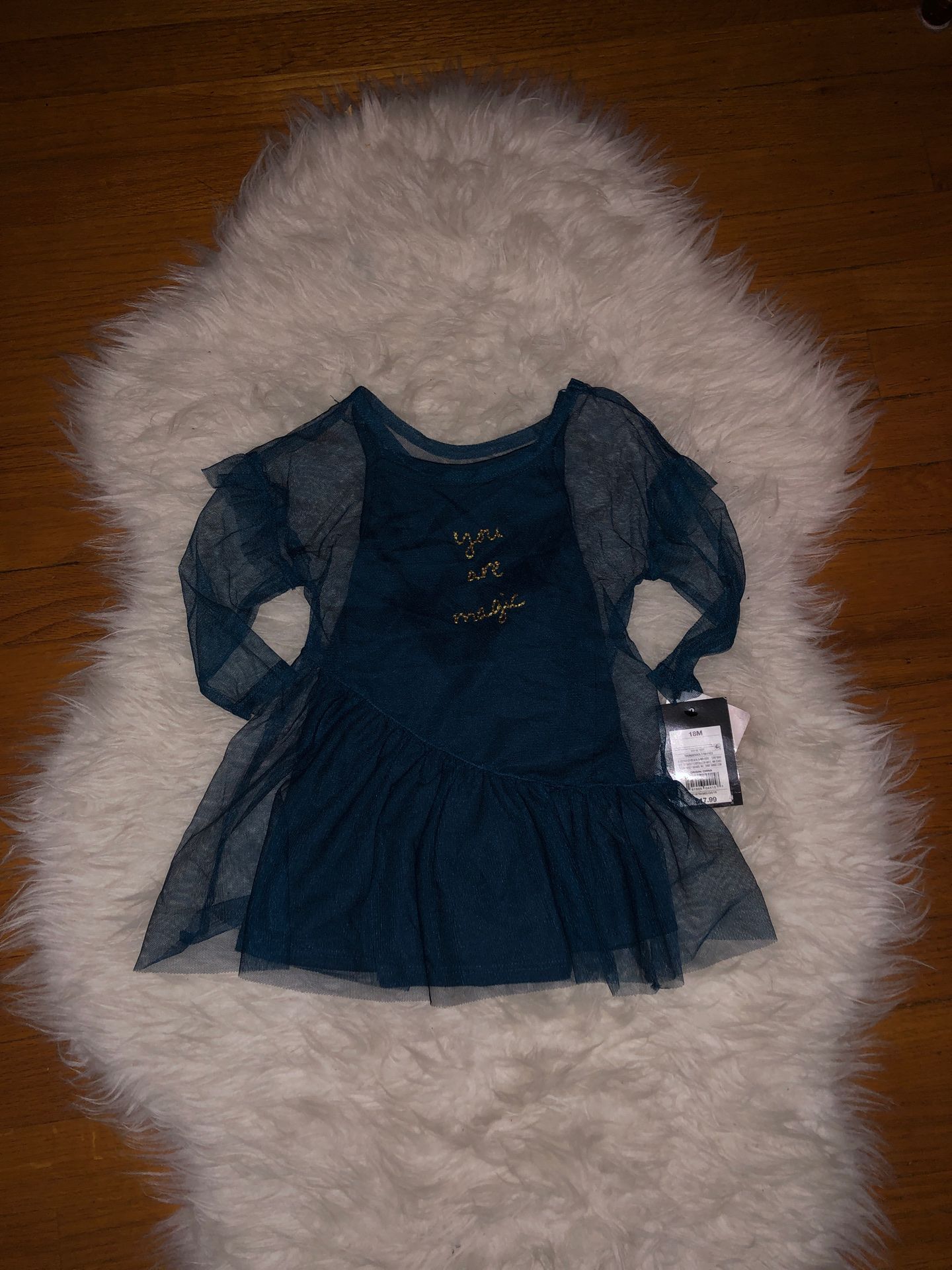 3 piece blue toddler dress 18 mths