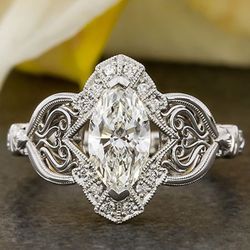 Exquisite Sterling Silver Natural White Sapphire Ring