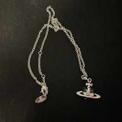 Vivienne Westwood Black Heart Saturn Necklace