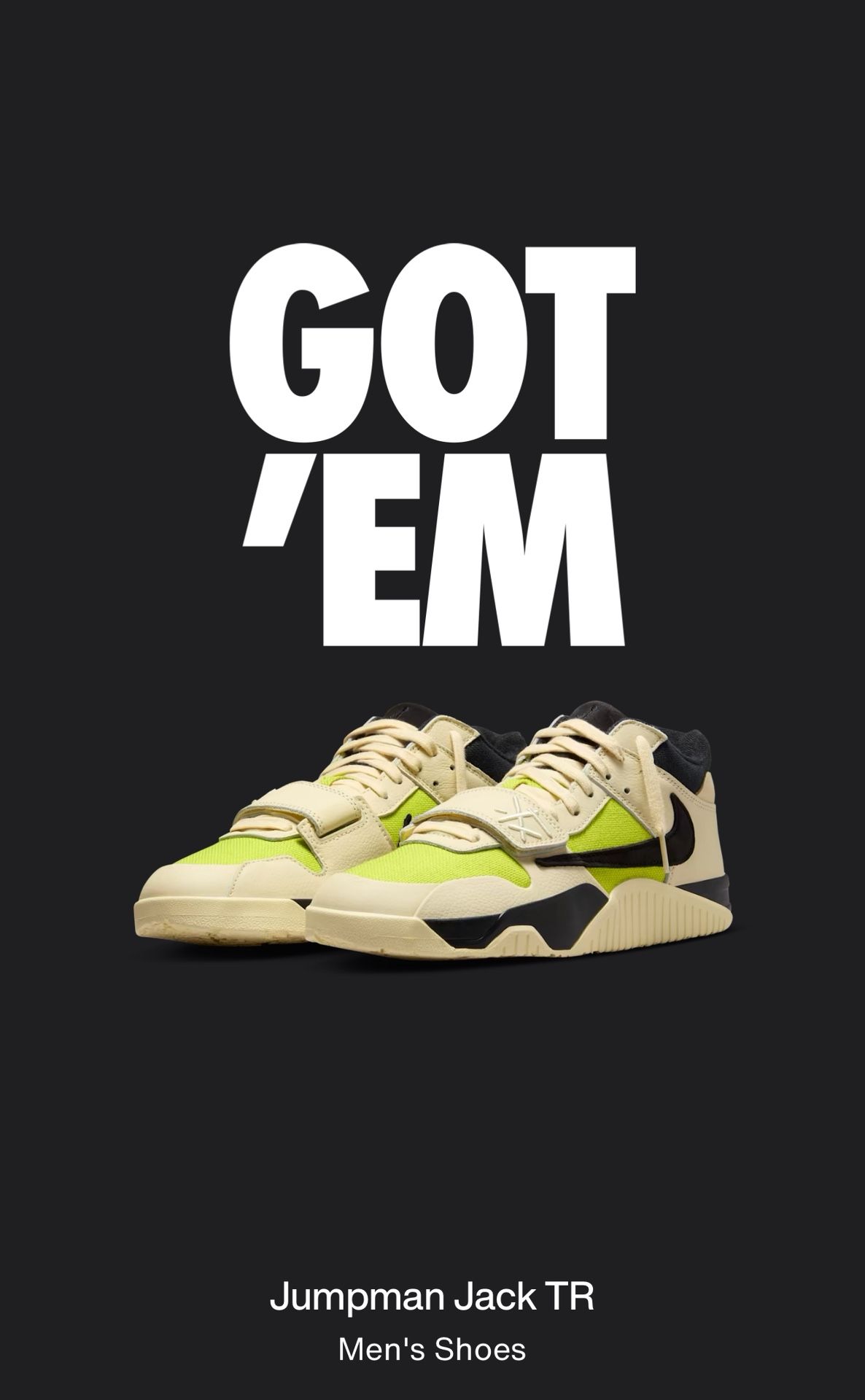 Travis Scott X Nike Cj1 T-Rexx Bright Cactus SZ. 12 & 13