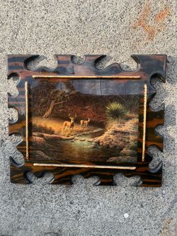 Framed Deer Landscape Wall Art