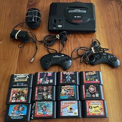 Sega Genesis 1601 Game Console Bundle 2 Controllers And 12 Games Tested Working