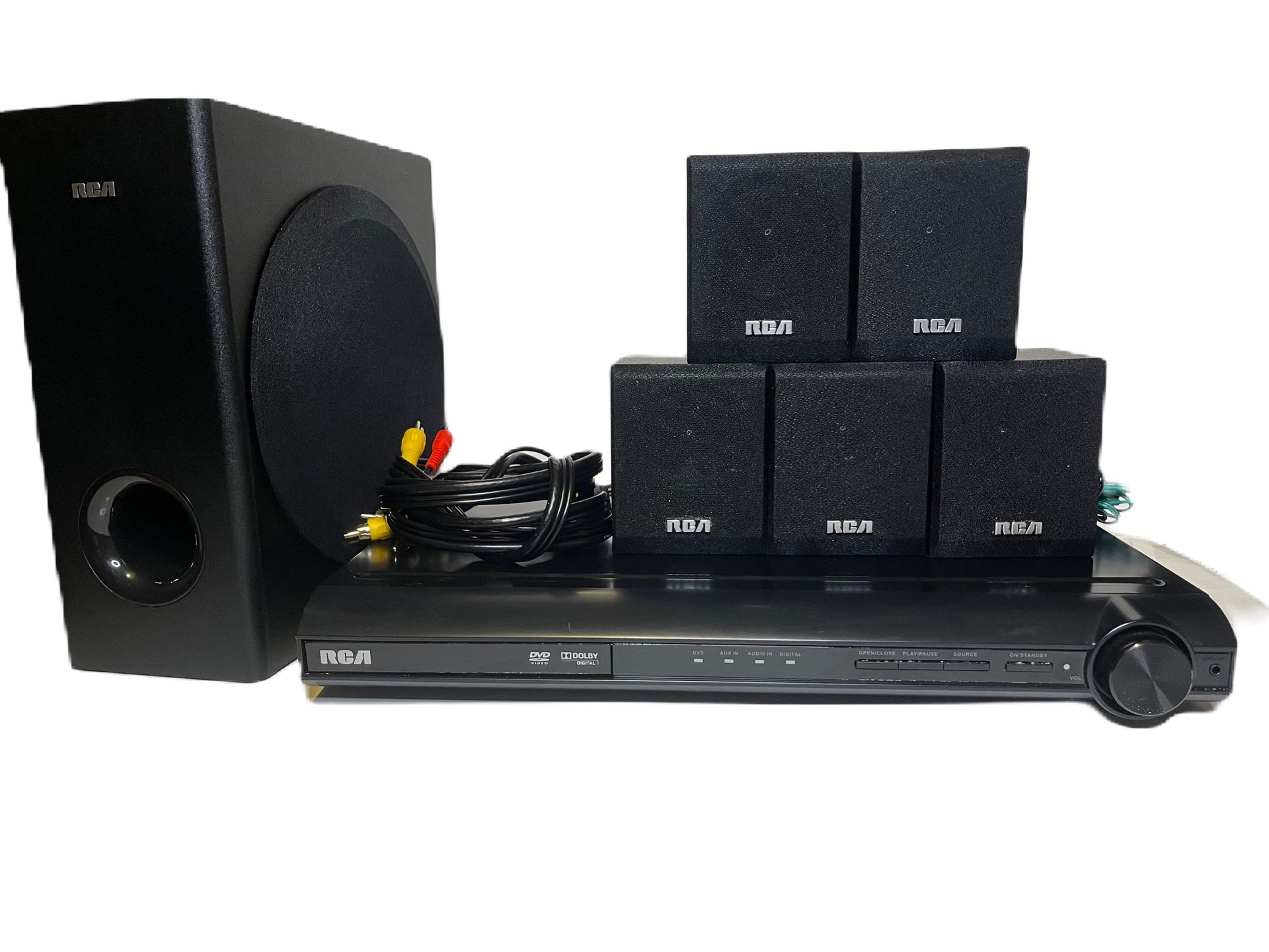 RCA DVD Home Theater System Black RTD3131-Subwoofer & 5 Speakers NO REMOTE