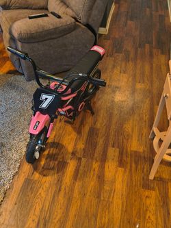 pink 24V electric dirt bike