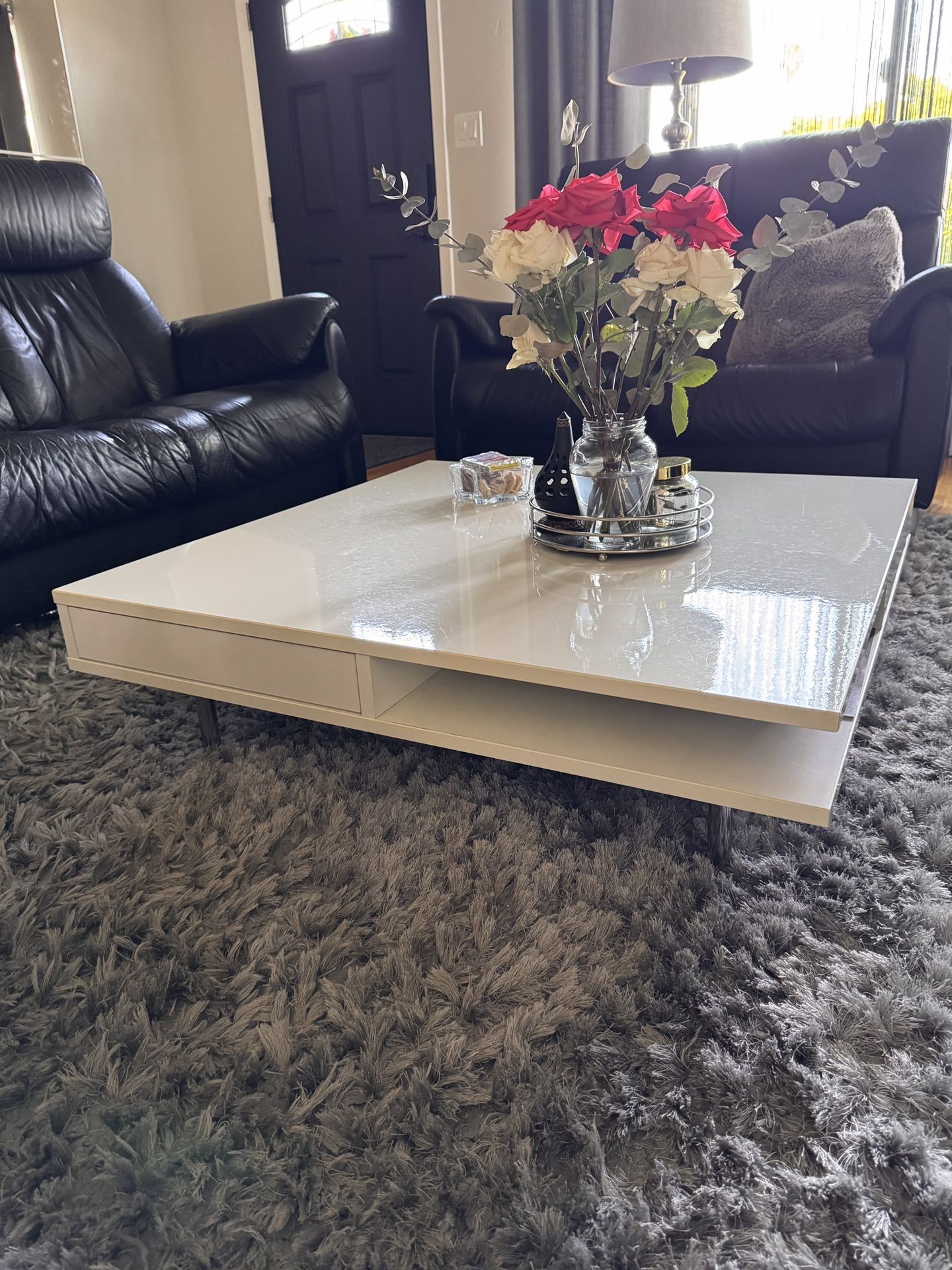 Square Coffee Table with Storage